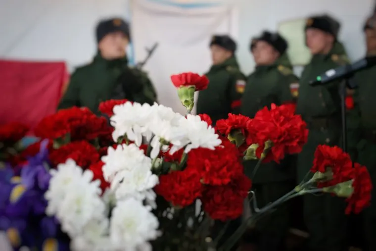 Прощание с военным, погибшим на Украине. Белозерский район