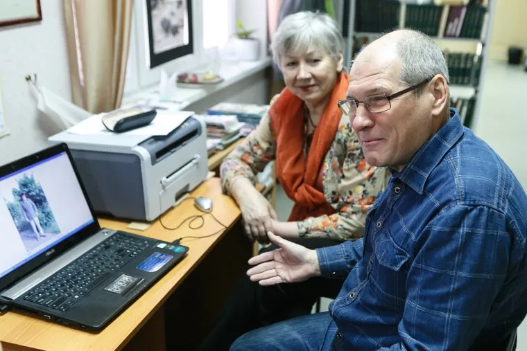 Эксперты по военным пленным, организаторы кинофестиваля "Человек и война" Данилова Вера и Белолугов Вадим. Екатеринбург