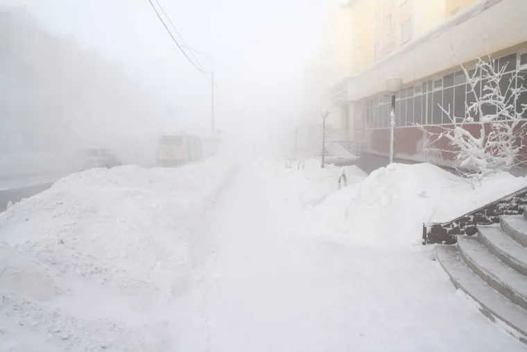 Мороз и ледяной туман. Салехард. 31 января 2019 г, мороз, зима, туман