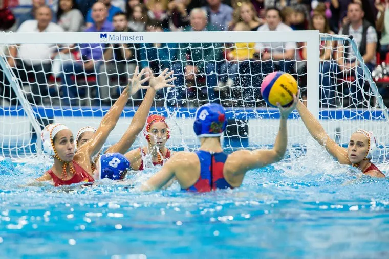 Кубок Мира по водному поло. Сборные России и Испании. Сургут, водное поло, спорт, бассейн