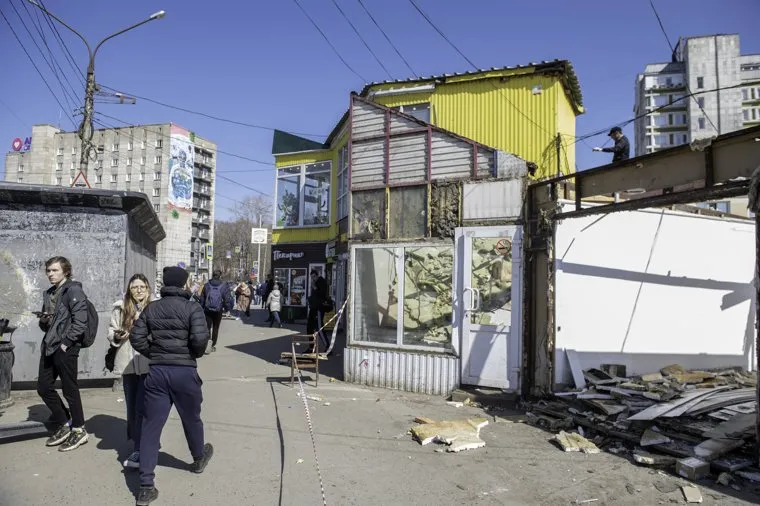 Снос торговых павильонов. Пермь