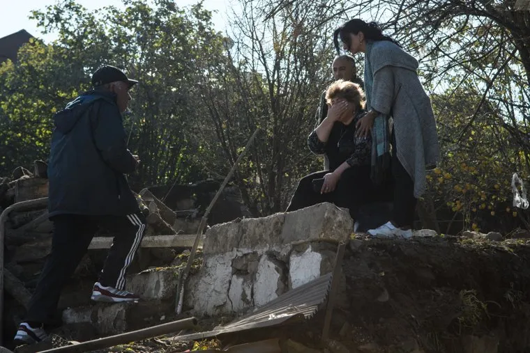 Последствия ночного обстрела Степанакерта. Нагорный Карабах