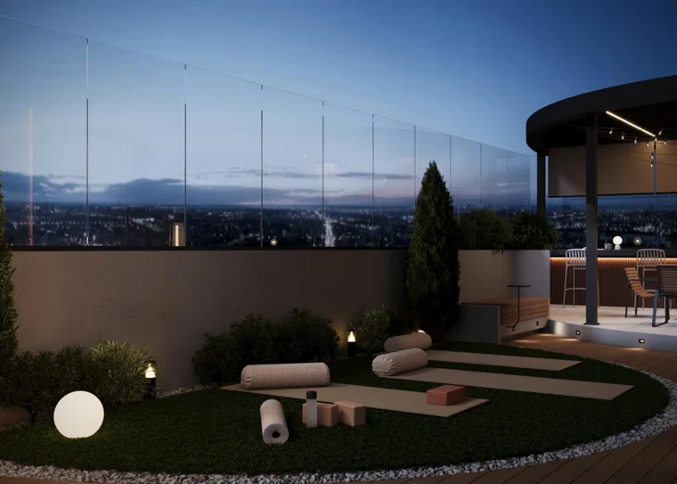 В доме предусмотрена общая терраса с панорамным видом