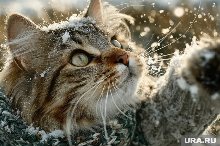 Ветеринары не рекомендуют разрешать кошкам играть со снегом