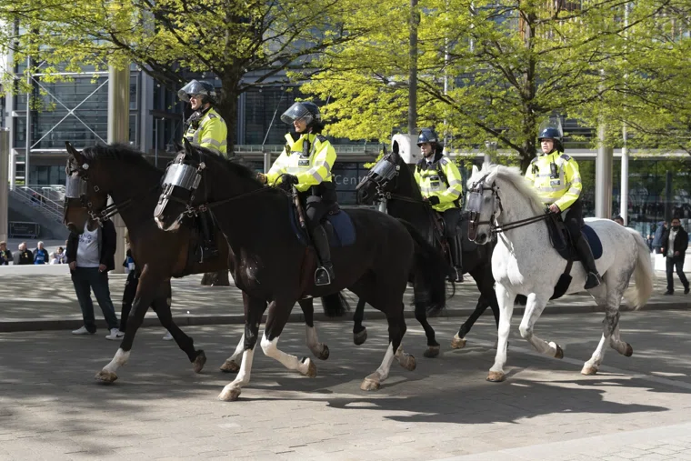 На митинге в Лондоне правоохранители задействовала конную полицию против демонстрантов