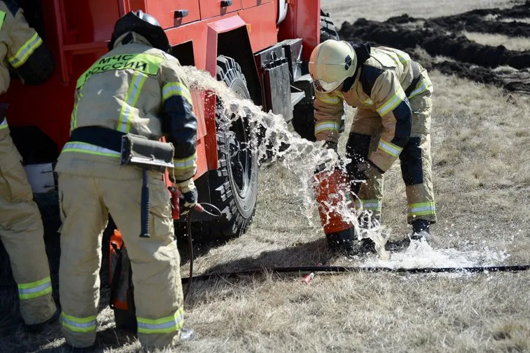 Учения по тушению ландшафтных пожаров. Челябинск