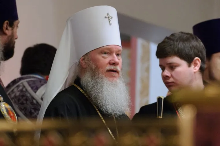 Молебен в Храме на Крови по случаю привоза в Екатеринбург Иконы Божьей Матери Державная, митрополит иосиф