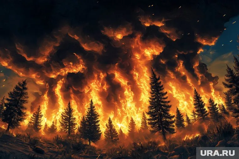 Пожар на складе привел к обрушению кровли