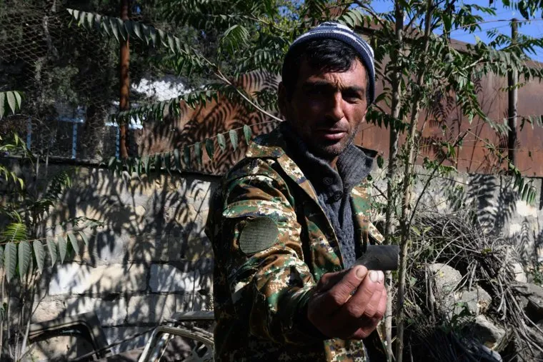 Деревня Кармир Шука после обстрела ВС Азербайджана. Нагорный Карабах