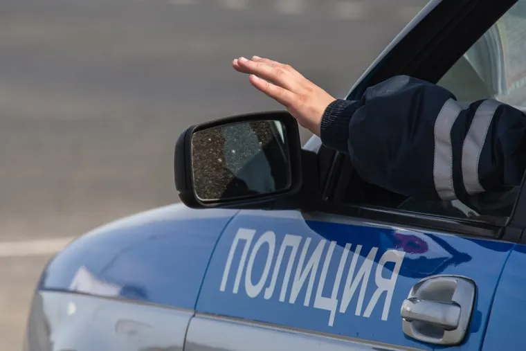 Пост ДПС на трассе. Сургутский район
