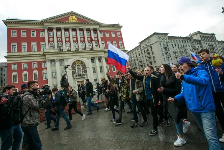 Акция "Прогулка по Тверской"сторонников Алексея Навального во всероссийский день протеста. Москва