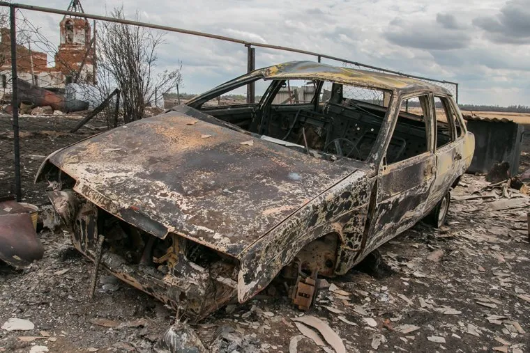 Сгоревшие сельские дома. Мыркайское