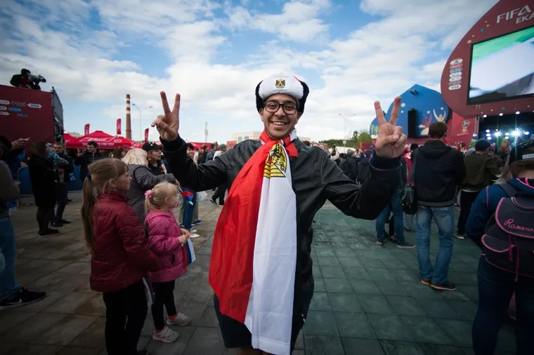 Фан-зона ЦПКиО. Трансляция матча чемпионата мира по футболу между сборной России и сборной Саудовской Аравии. Екатеринбург