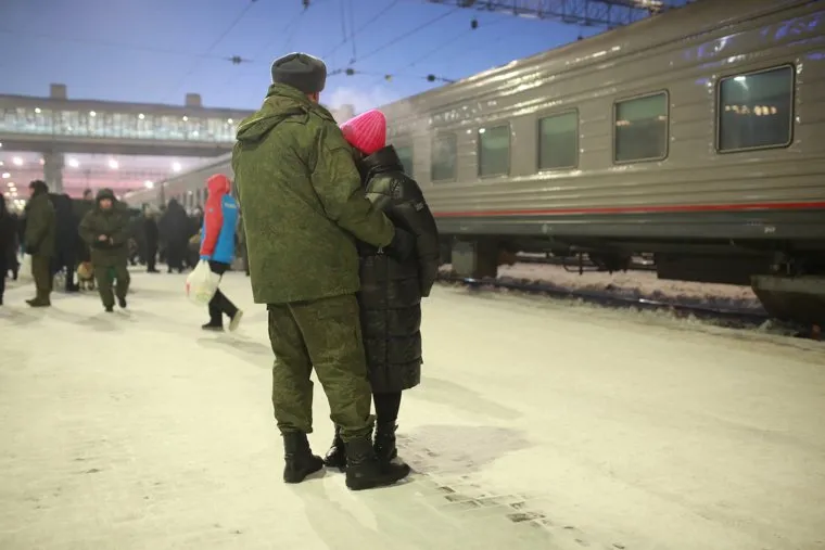 Отправка мобилизованных. Тюмень 