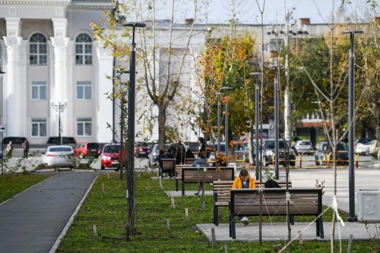 Улица Коммунистическая после благоустройства. Полевской