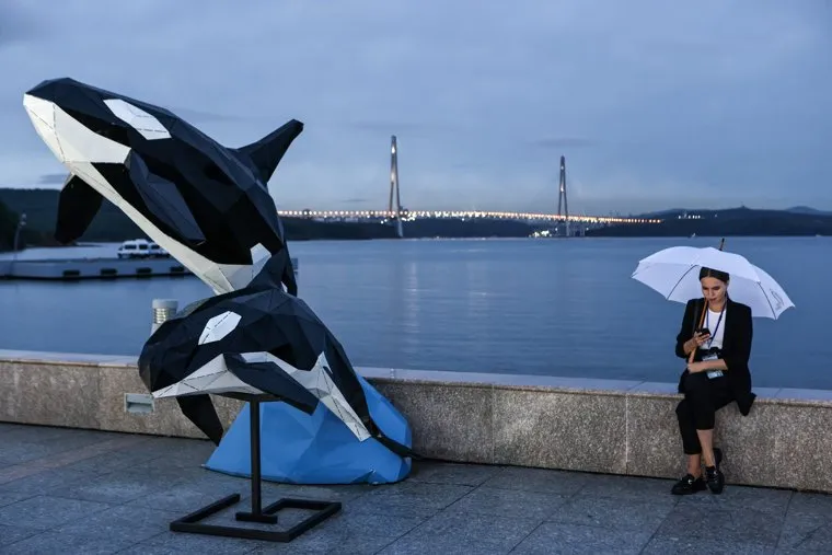 Вид на Русский мост со стороны бухты Аякс. Владивосток