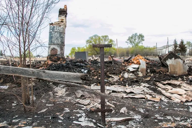 Сгоревшие сельские дома. Мыркайское