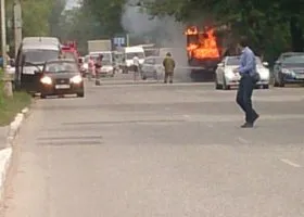В центре Перми сгорела «Газель»
