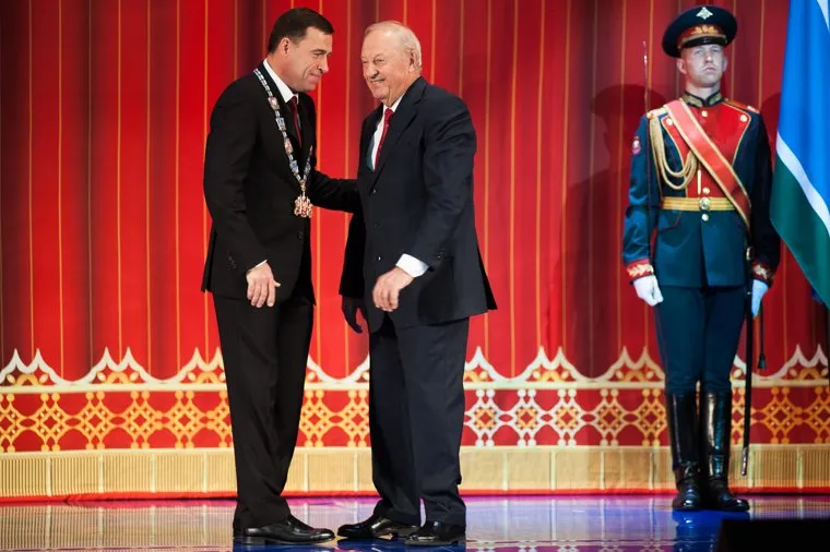 Официальная церемония вступления Евгения Куйвашева в должность губернатора Свердловской области. Екатеринбург, россель эдуард, куйвашев евгений, инаугурация губернатора со