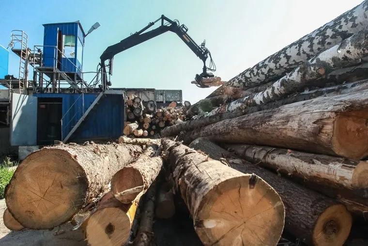 ДОК "Красный октябрь". Тюмень, лес, бревна, красный октябрь, деревообработка, док