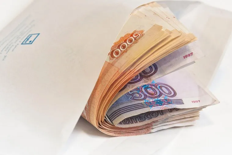 Клипарт, взятка, зарплата, денежные купюры, конверт