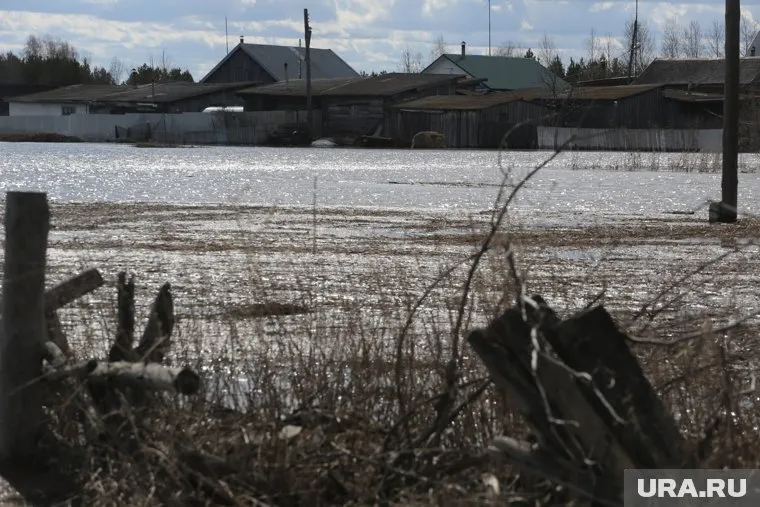 В селе Афонькино первой под затопление попала дорога по которой везут продовольствие