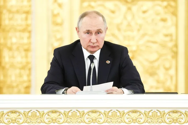 Владимир Путин и Александр Лукашенко на заседании высшего Госсовета союзного государства России и Белоруссии. Москва