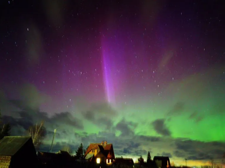 Северное сияние замечают в разных городах области