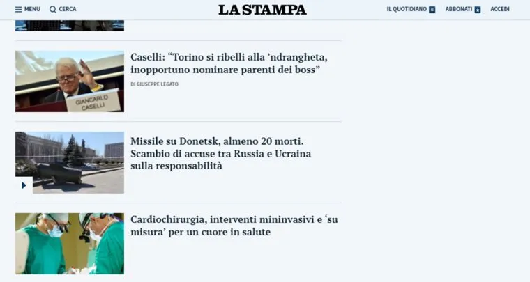 Итальянские СМИ