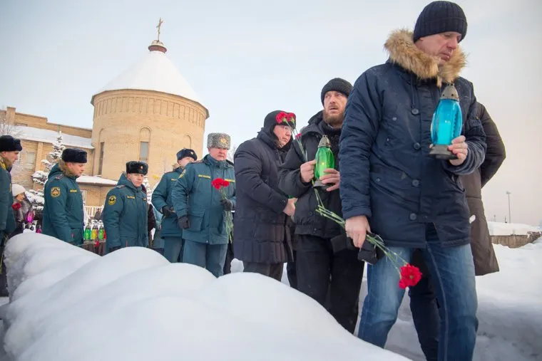 Панихида по погибшим 31 декабря 2018 года. Магнитогорск