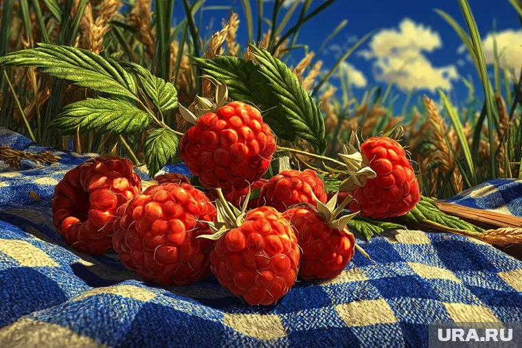 Малина только поспела, и ее уже начали вовсю собирать