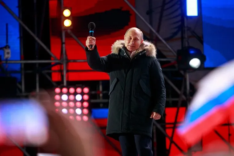 Митинг-концерт "Россия. Севастополь. Крым." в честь 4-ой годовщины присоединения Крыма. Москва, путин владимир