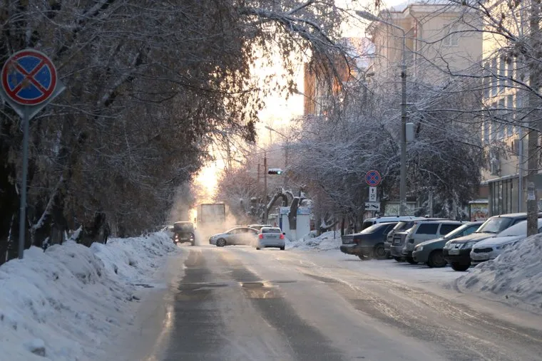 Морозное утро.Курган, зима, мороз, курган, холод