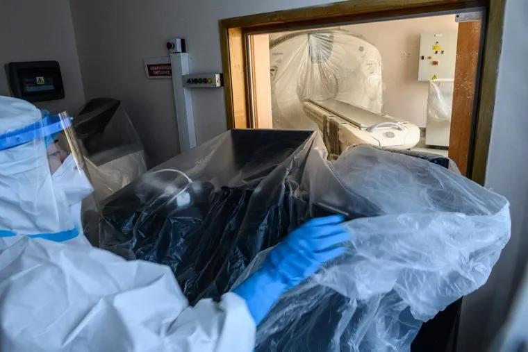 Дезинфекция красной зоны Госпиталя ветеранов войн. Екатеринбург