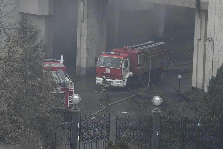 Резиденция президента Казахстана в Алма-Ате после штурма. Алма-Ата, Казахстан