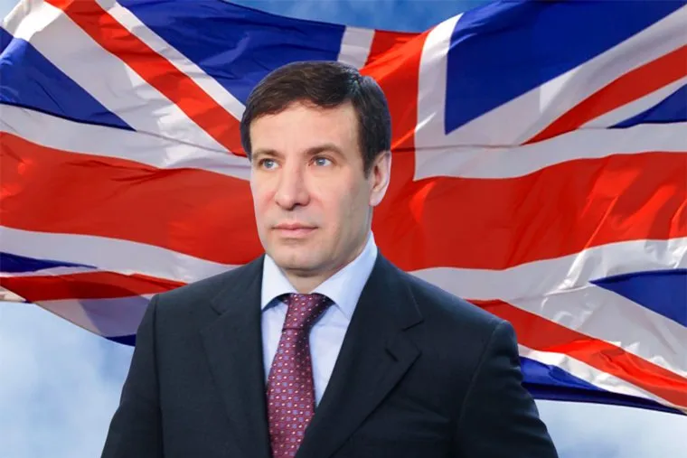 Челябинский экс-губернатор Михаил Юревич на фоне британского флага и Биг Бена. Лондон, юревич михаил, британский флаг