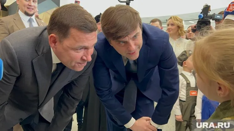 Министр Сергей Кравцов с губернатором Евгением Куйвашевым на фестивале «Билет в будущее»