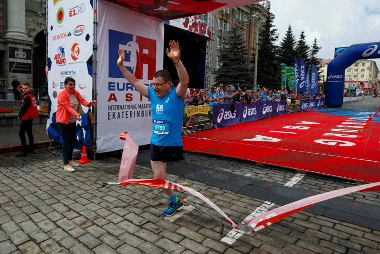 Марафон «Европа-Азия» Екатеринбург, сергин дмитрий, финиш