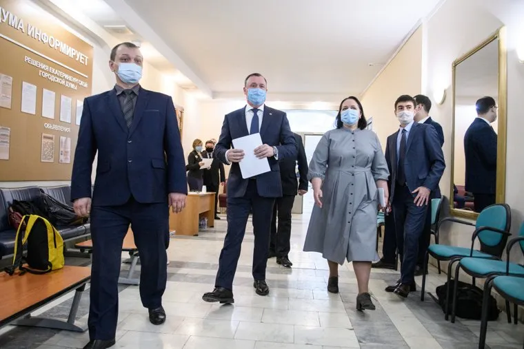 Орлов и другие кандидаты в мэрии на собеседовании на должность главы Екатеринбурга. Екатеринбург