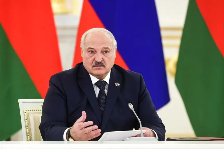 Владимир Путин и Александр Лукашенко на заседании высшего Госсовета союзного государства России и Белоруссии. Москва