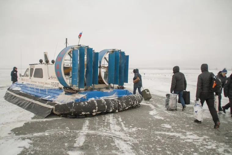 Переправа Салехард - Лабытнанги. Распутица