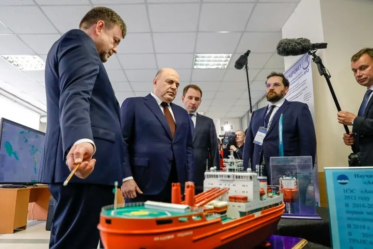 Визит Председателя Правительства РФ Михаила Мишустина в Росгидромет и в МФТИ. 22 апреля 2024. город Долгопрудный, Московская область