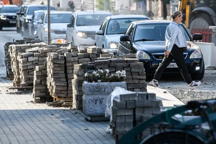 Ремонт дорог в центре. Екатеринбург 