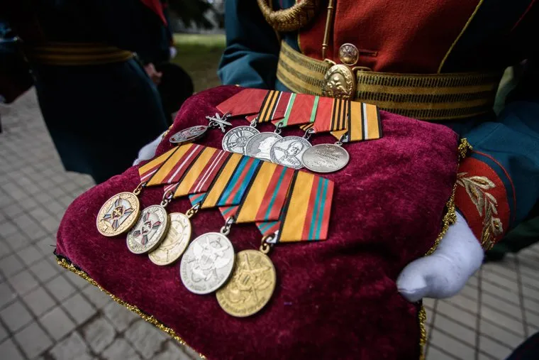 Прощание с полковником Павлом Кропотовым в Окружном доме офицеров. Екатеринбург 