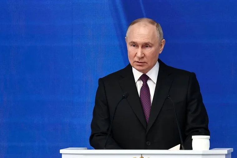 Владимир Путин на послании Федеральному Собранию РФ. Москва