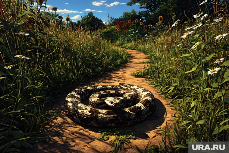 Змею видели на курганском пляже