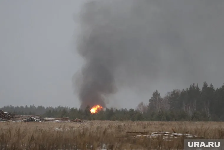 В Белозерском районе Курганской области продолжают тушить пожар (Архивное фото)