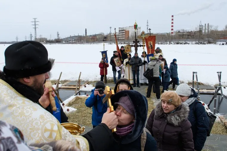 Освящение купели на Верх-Исетском пруду. Екатеринбург