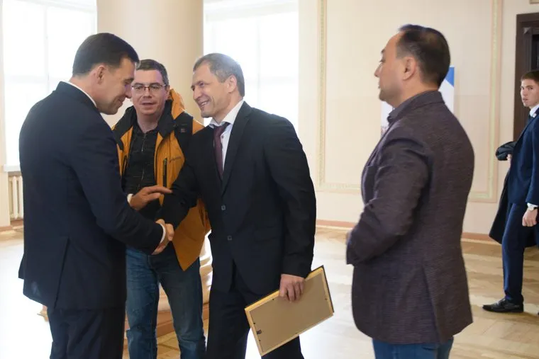 Конференция свердловского отделения "Единой России". Екатеринбург, салихов азат, куйвашев евгений, енин евгений, володин игорь