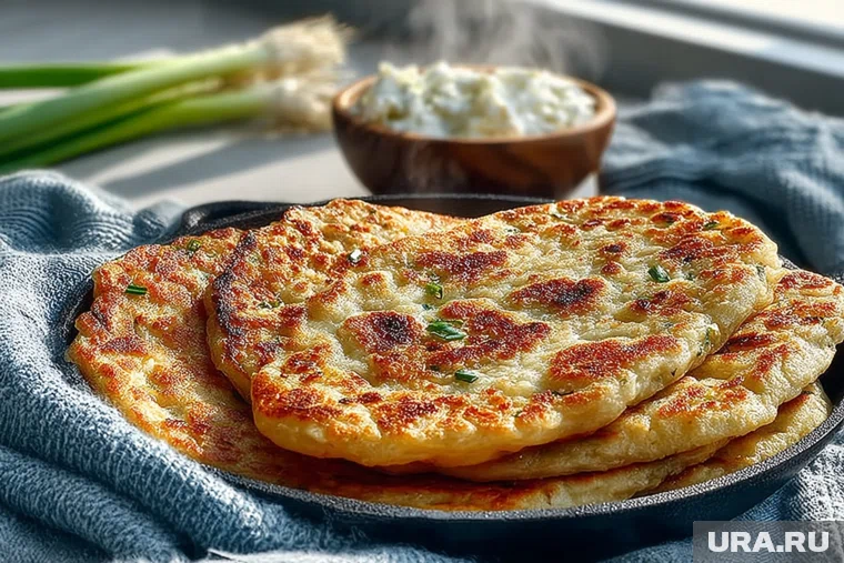 Капустные лепешки с сыром лучше всего есть со сметаной 